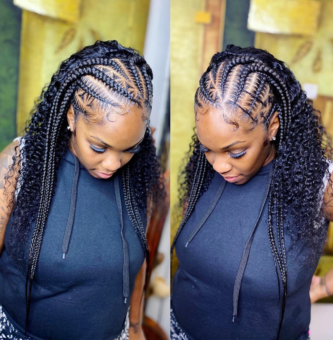 Stitch Braids on Naturally Curly Hair