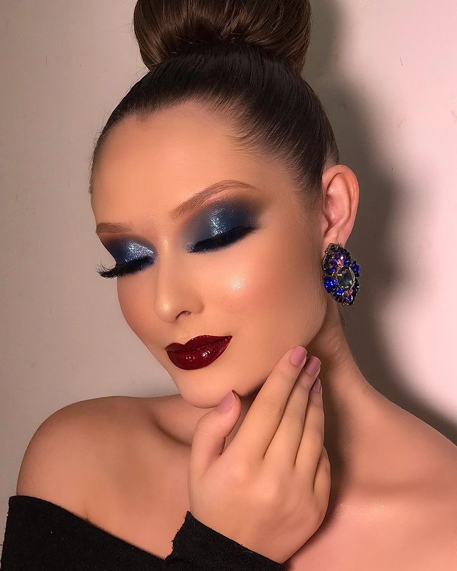 blue wedding makeup