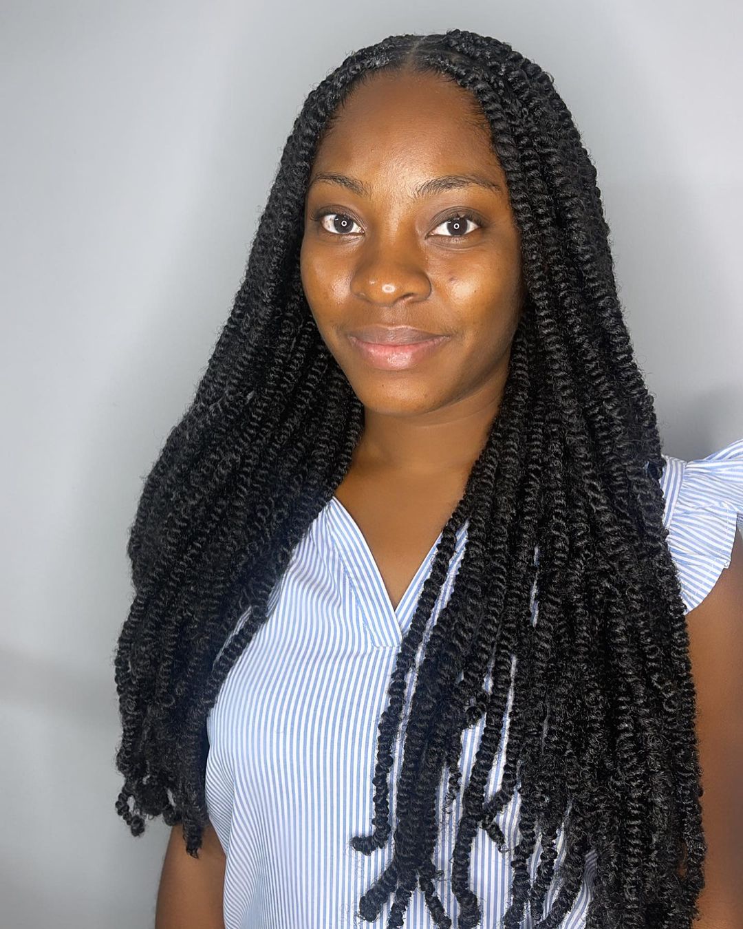 Afro Thick Twists on Long Black Hair