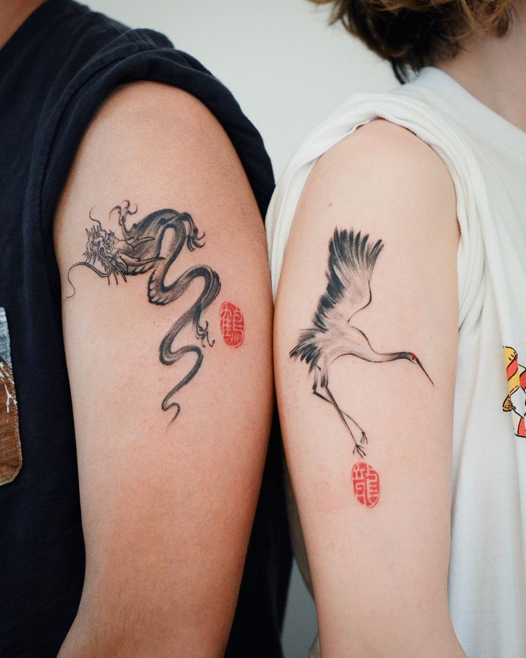 Dragon Couple Tattoo Design For A Fiery Romance