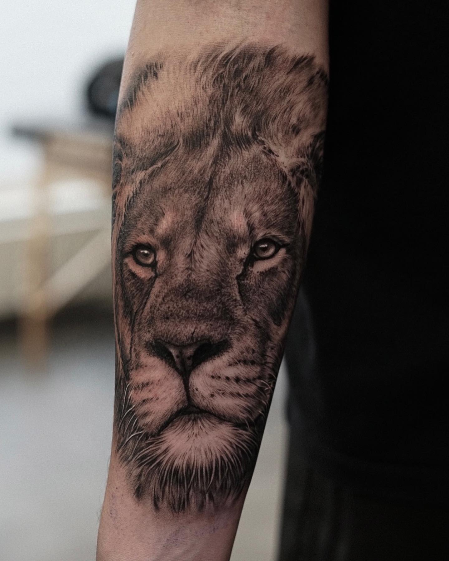 3D Lion Tattoo on Arm