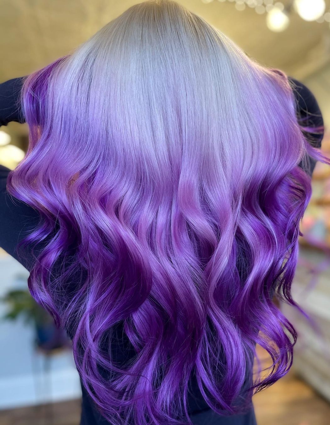 Blonde to Purple Ombre on Long Hair