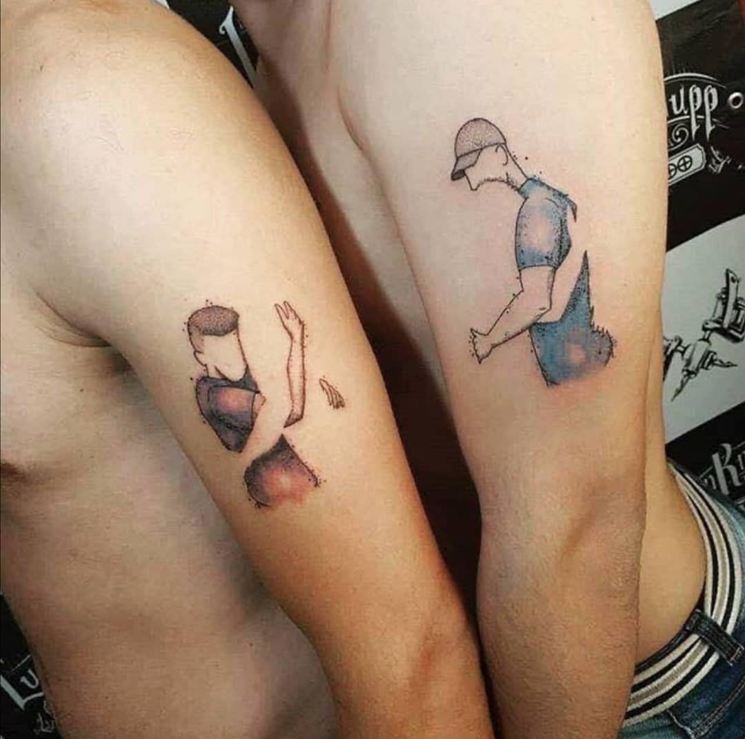 Prideful Gay Couple Tattoo Style