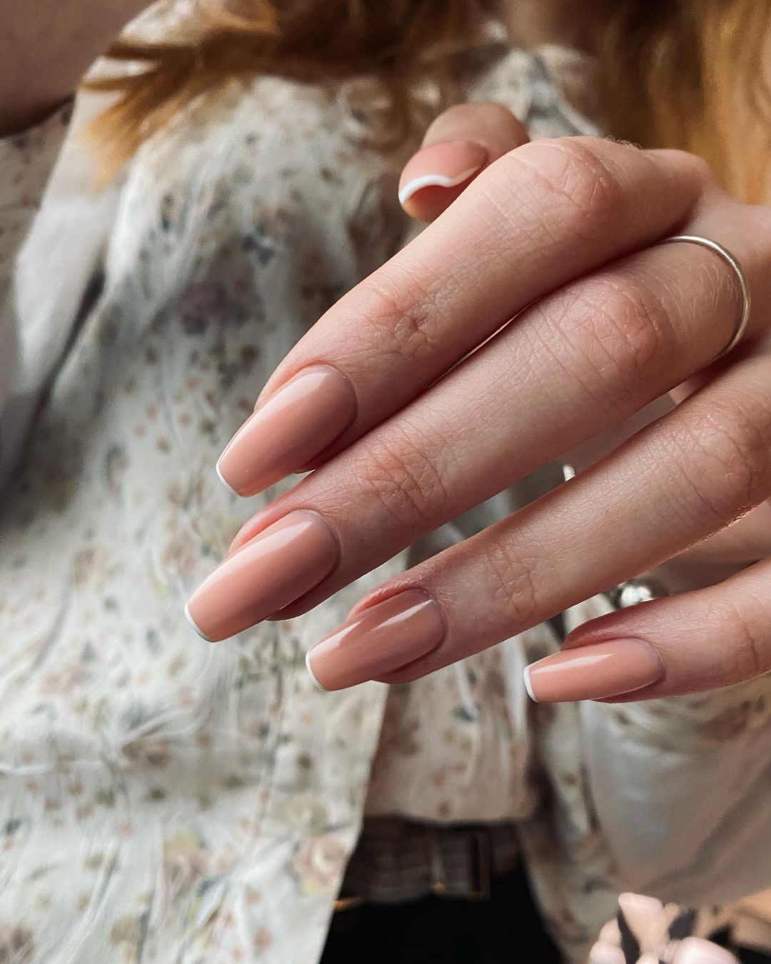 Beige Coffin Nails