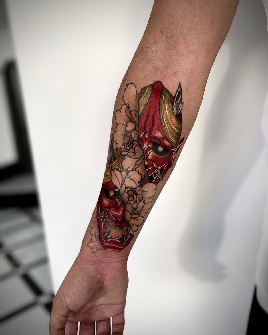 Colorful Yakuza Tattoo and Arm and Wrist