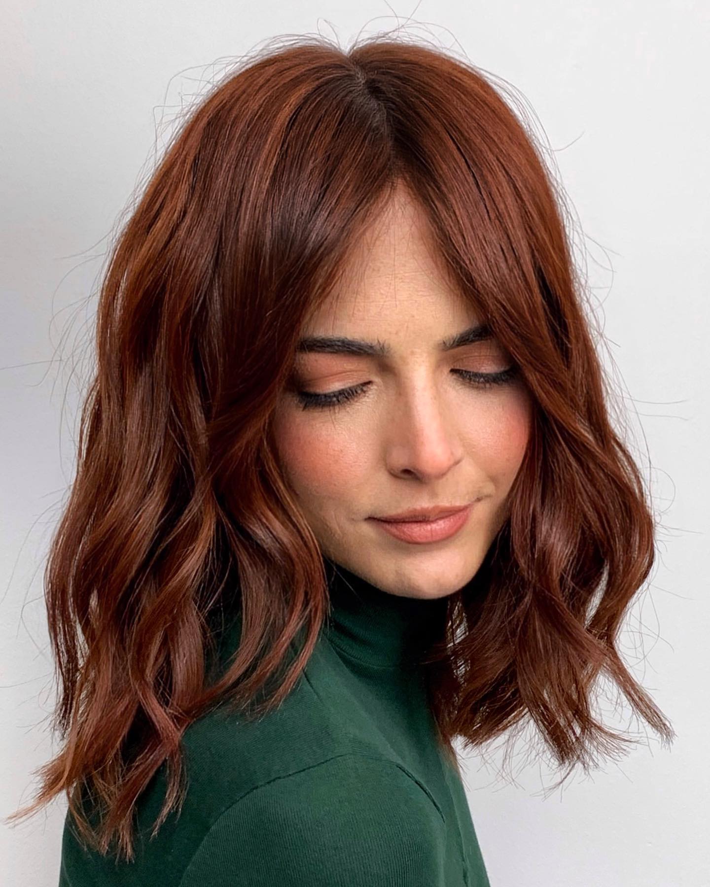 Auburn Chocolate Brown Hair on Bob Cut