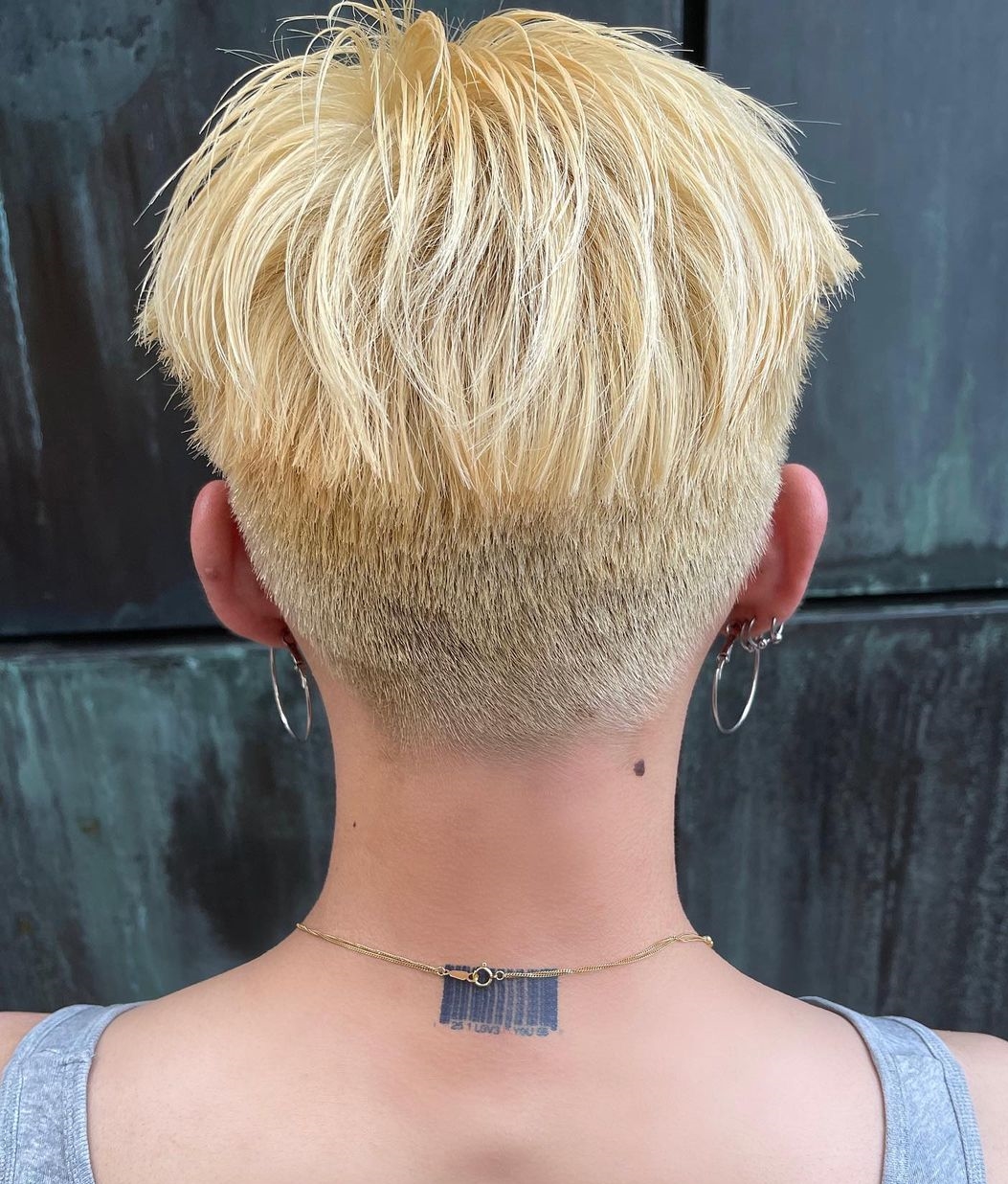 Back Neck Barcode Tattoo for Women