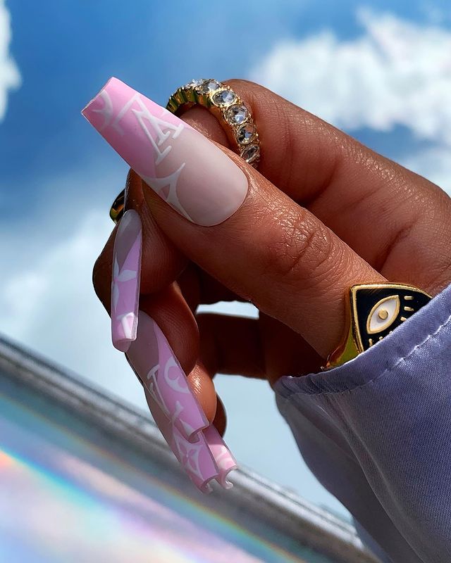 coffin louis vuitton nails