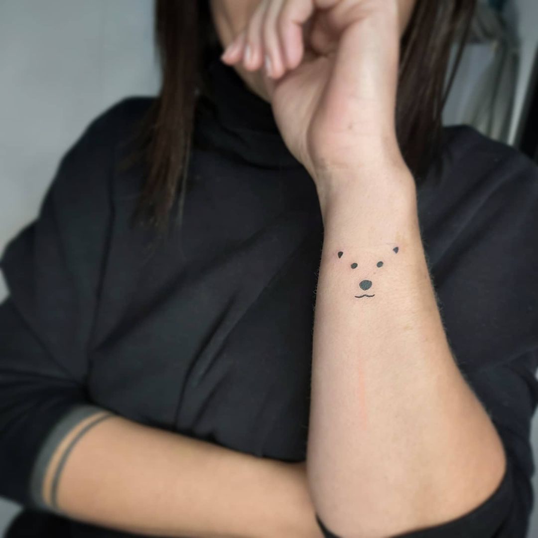 Small Minimalist Polar Bear Tattoo