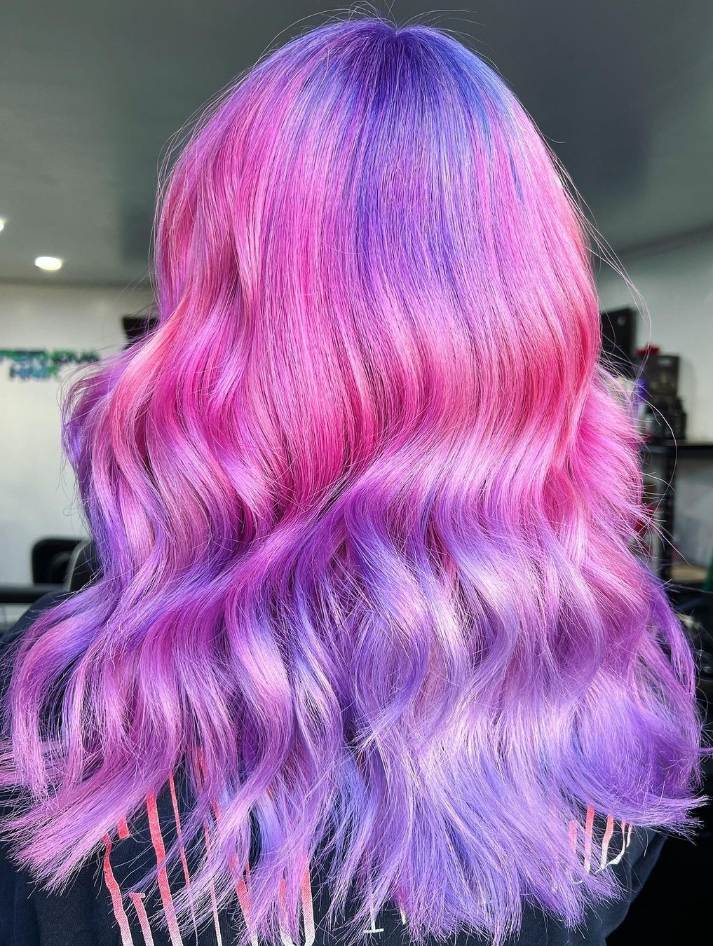 Lavender Purple Ombre Hair with Pink Hues