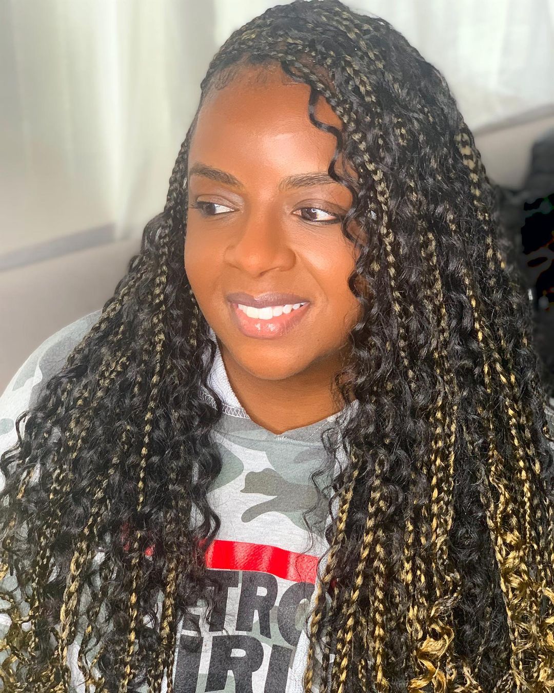 Natural Twist on Black Hair with Highlights