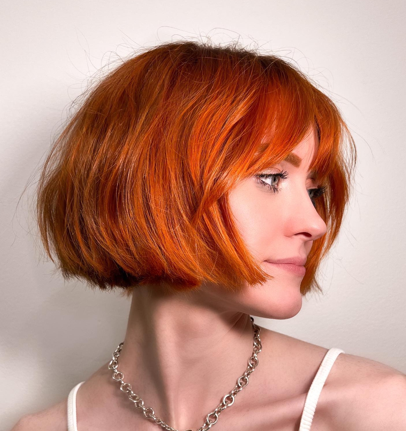 Short Bob Blunt Cut on Red Hair