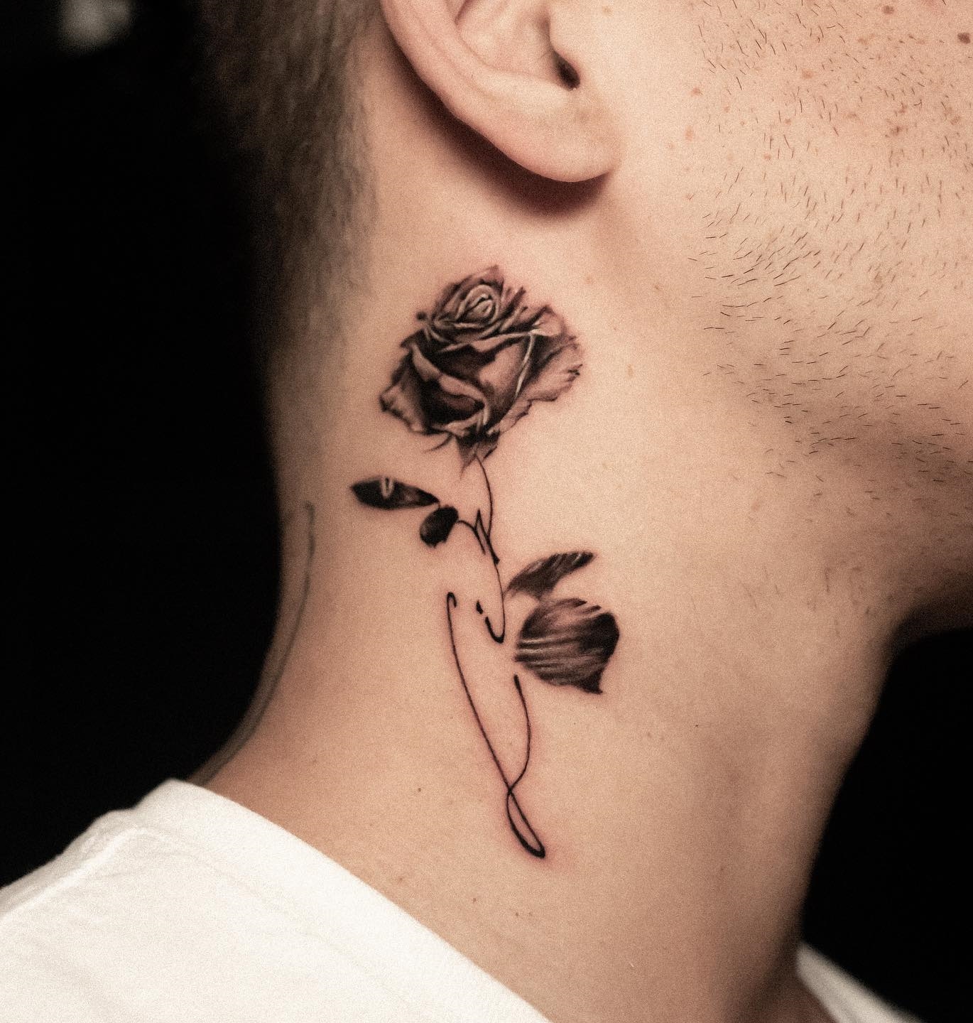 40 Modern Rose Tattoos For Neck  Tattoo Designs  TattoosBagcom