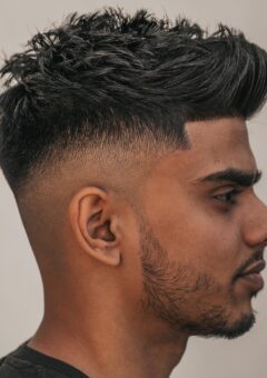 Textured Quiff Haircut on Black Hair