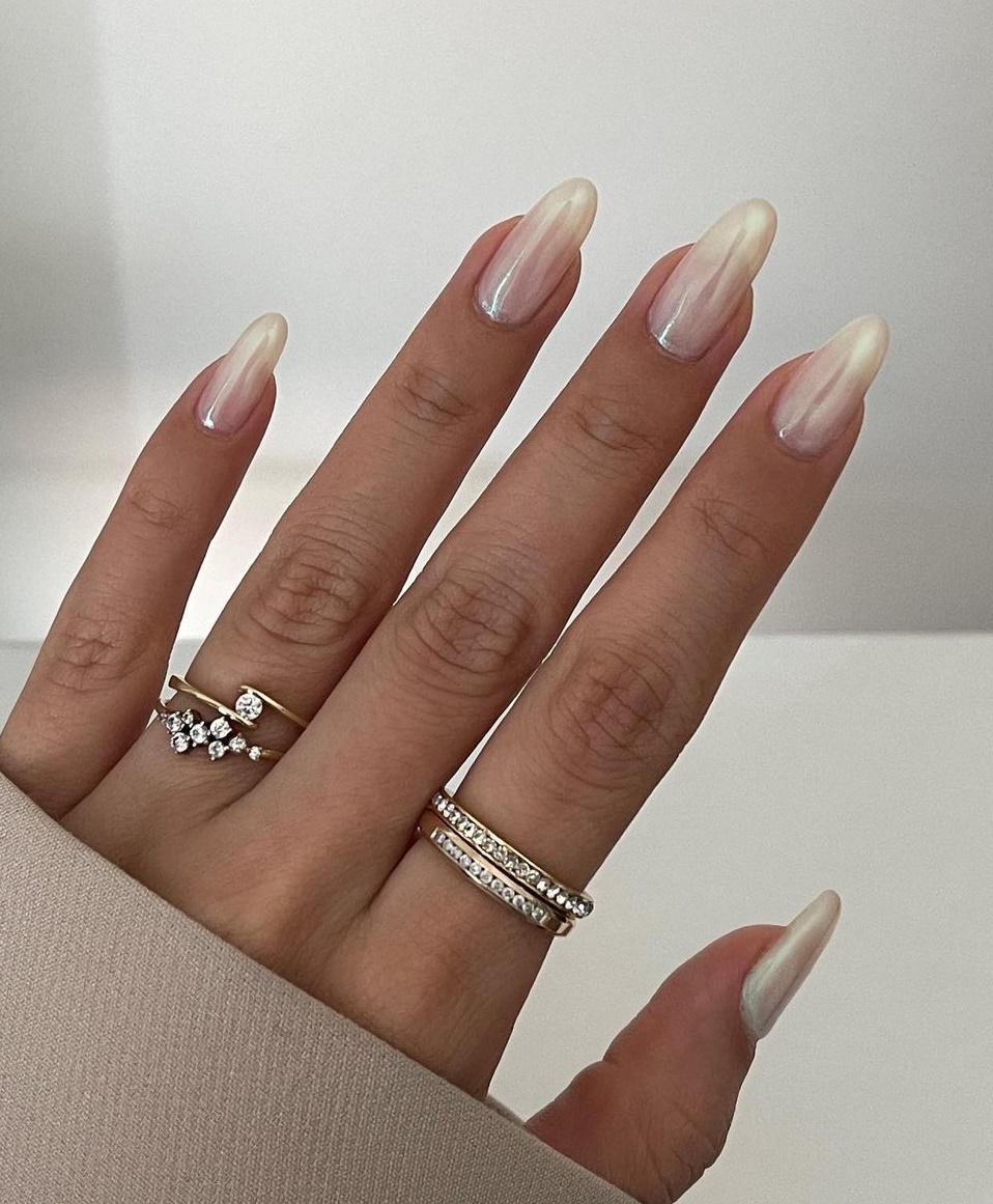 Clear Pearl Nails