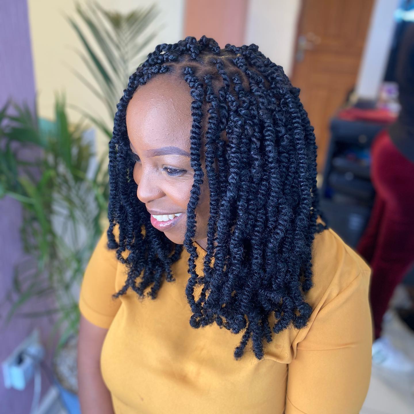 Nubian Twists on Long Bob Haircut