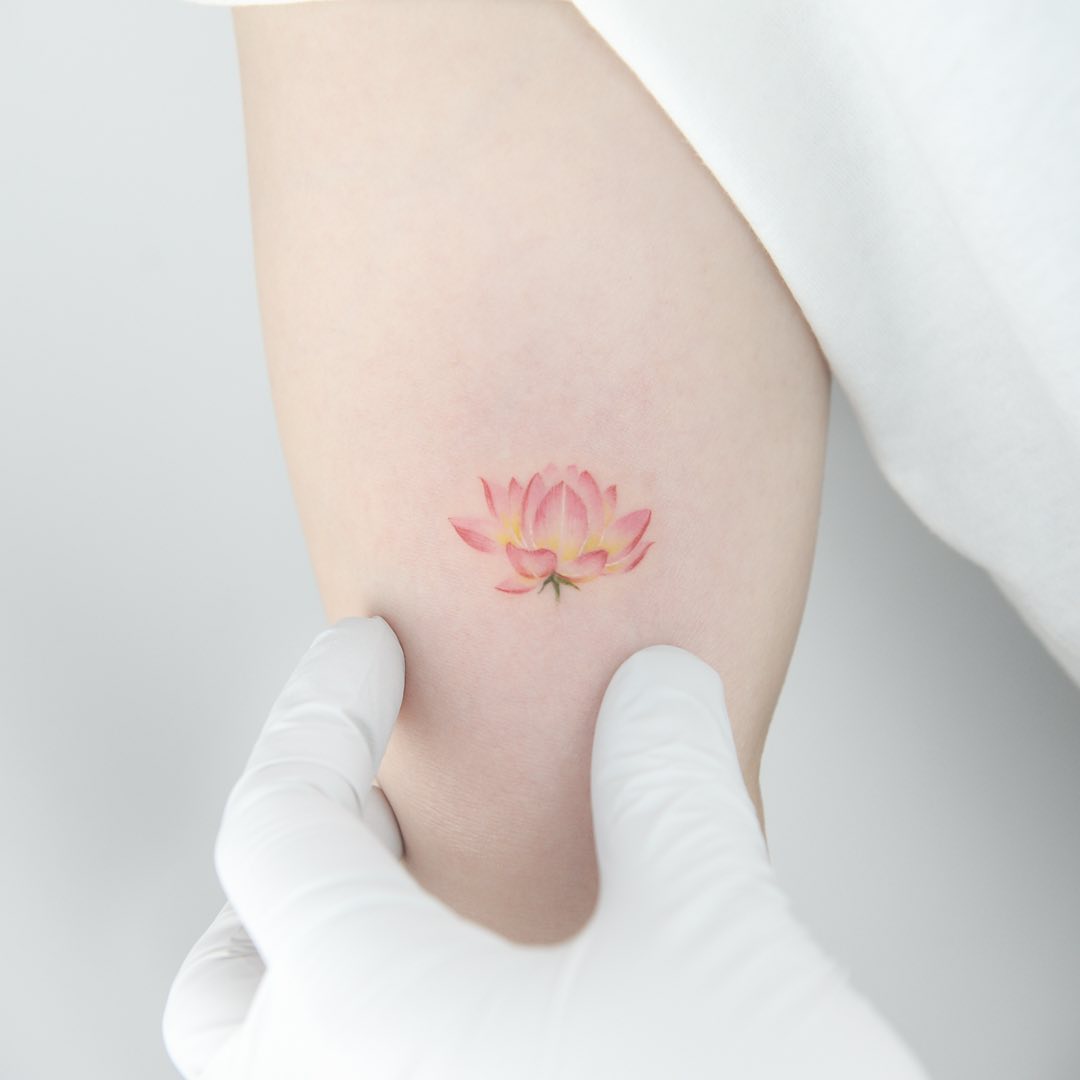 Spiritual Minimalist Lotus Tattoo