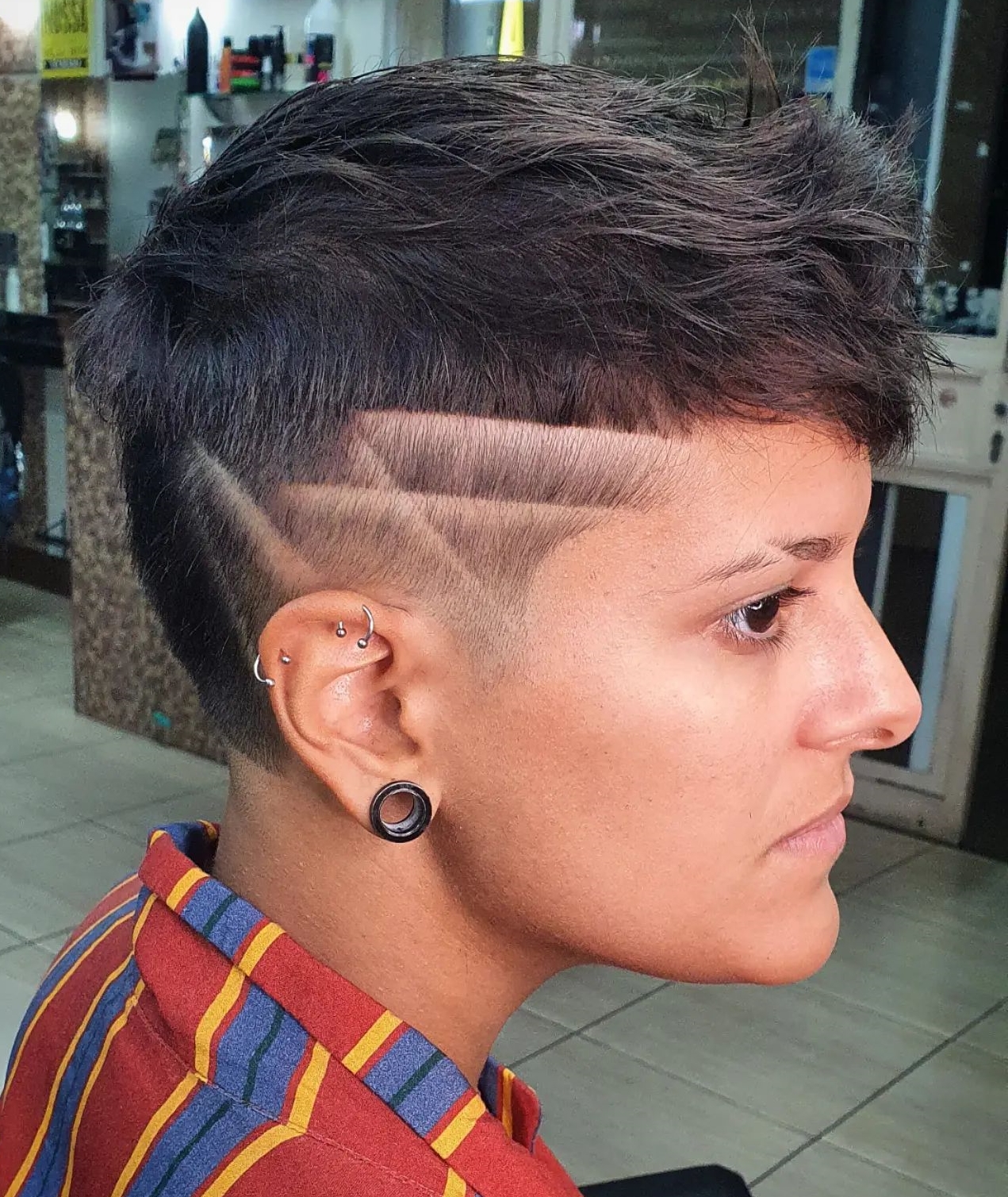 Short Pixie with Geometric Undercut