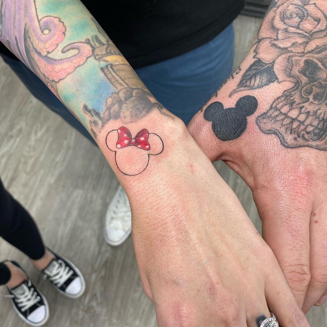 Mickey And Minnie Tattoos For Couples For A Cute And Historic Staple