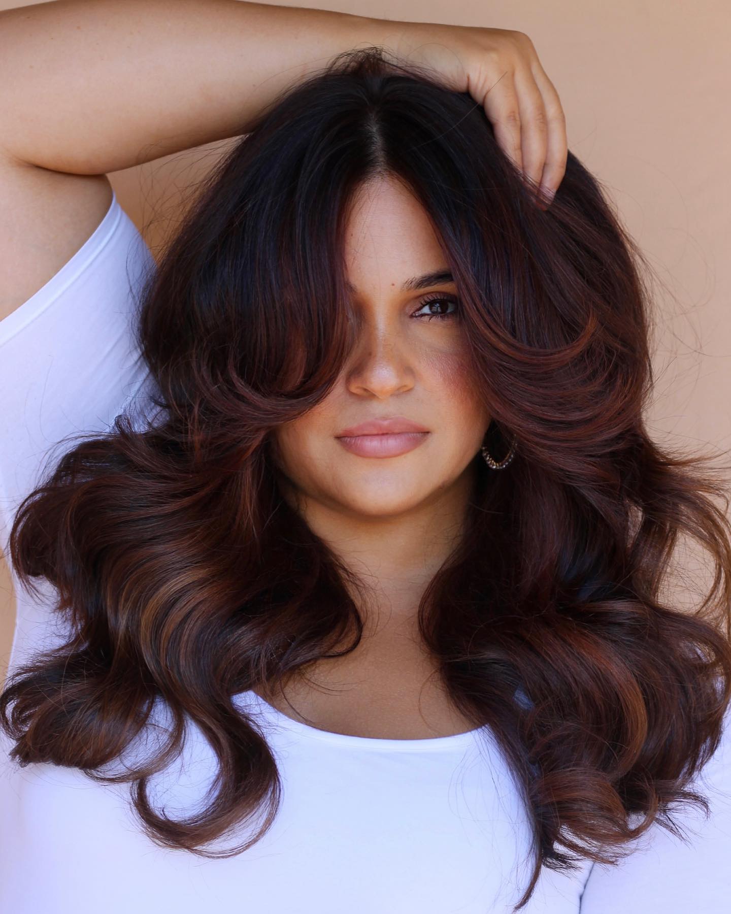 Thick Wavy Cherry Brown Hair