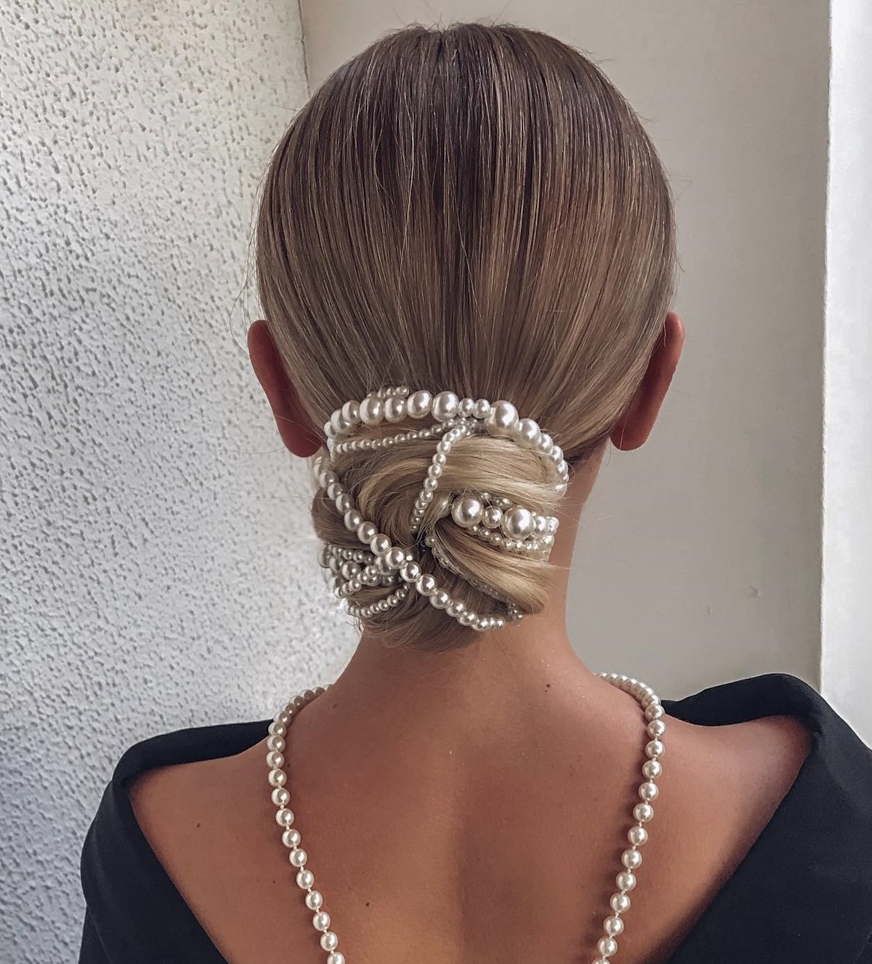 Bridal Bun with Pearls