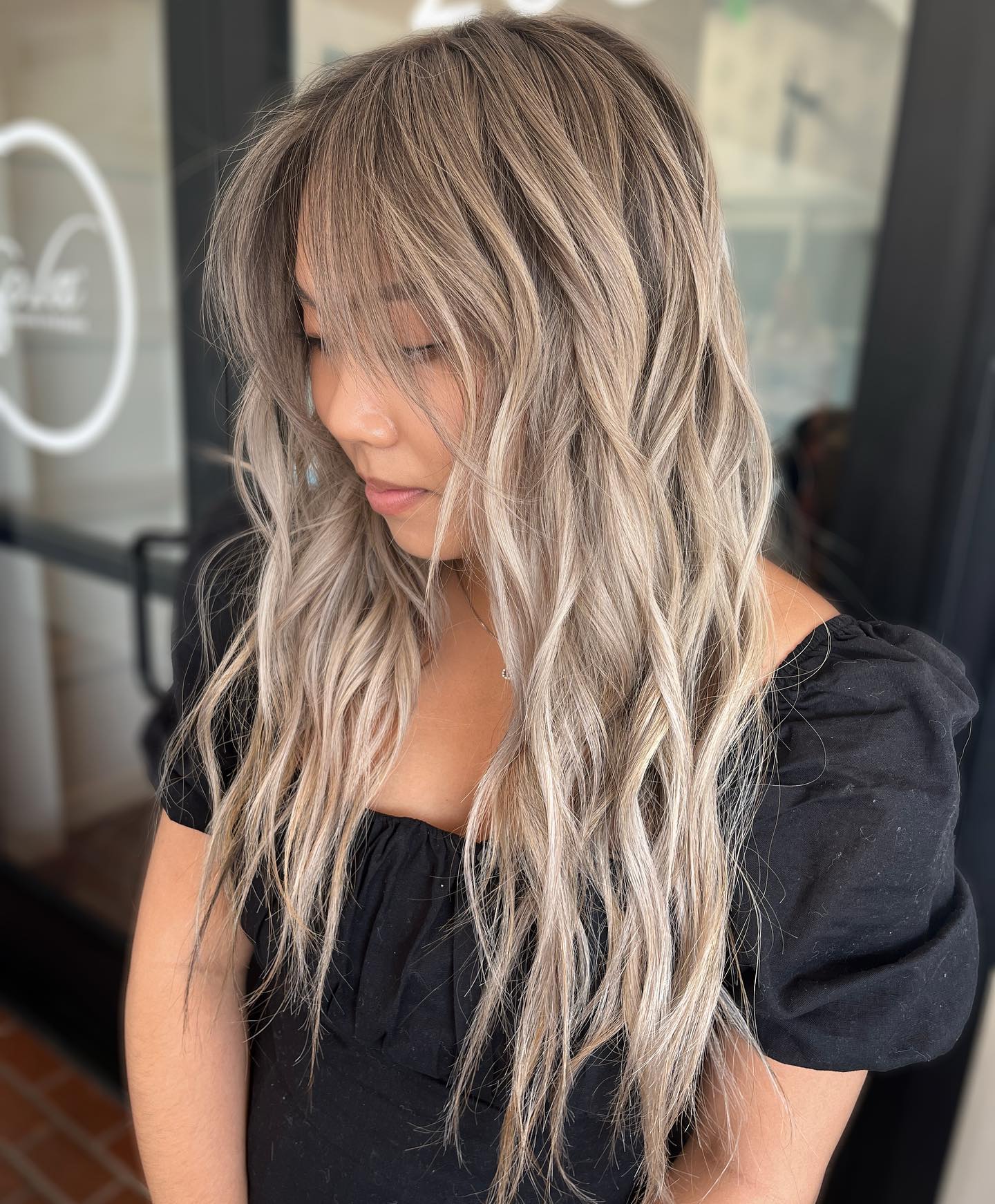 Long Blonde Hairstyle With Babylights