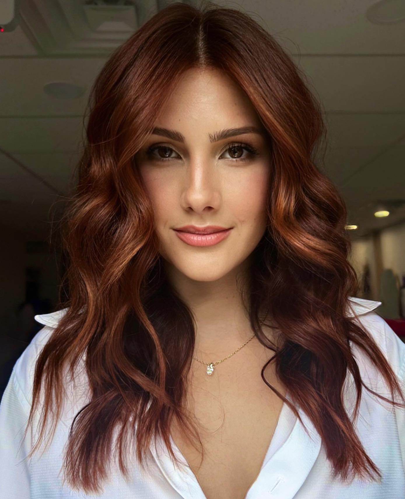 Medium Length Cinnamon Brown Hair