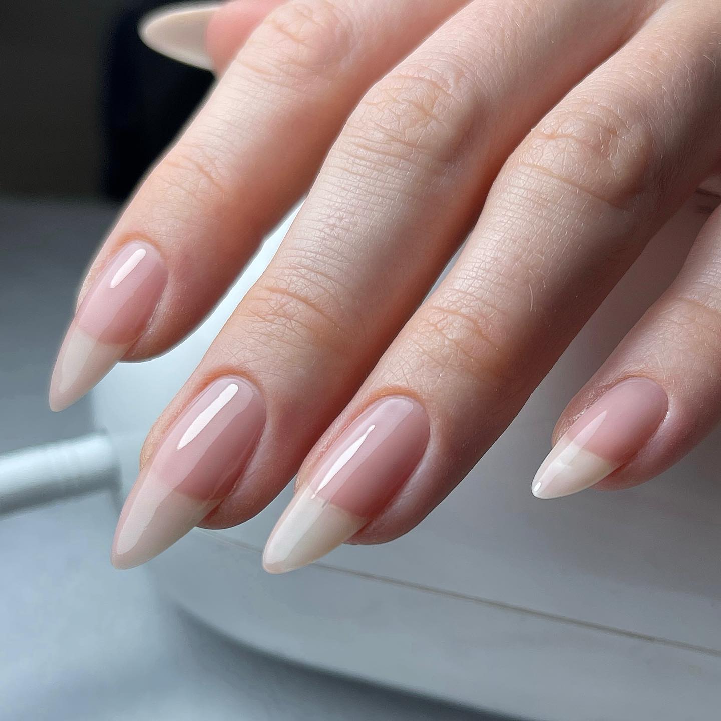 Clear Natural Stiletto Nails