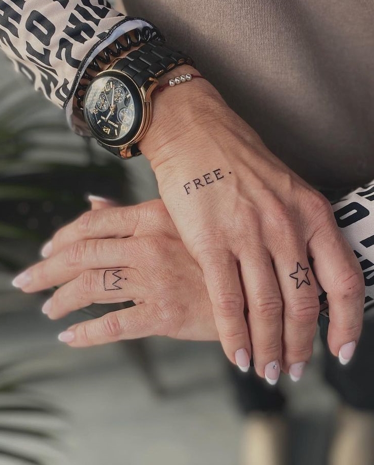 Crown Tattoo on Ring Finger for Women