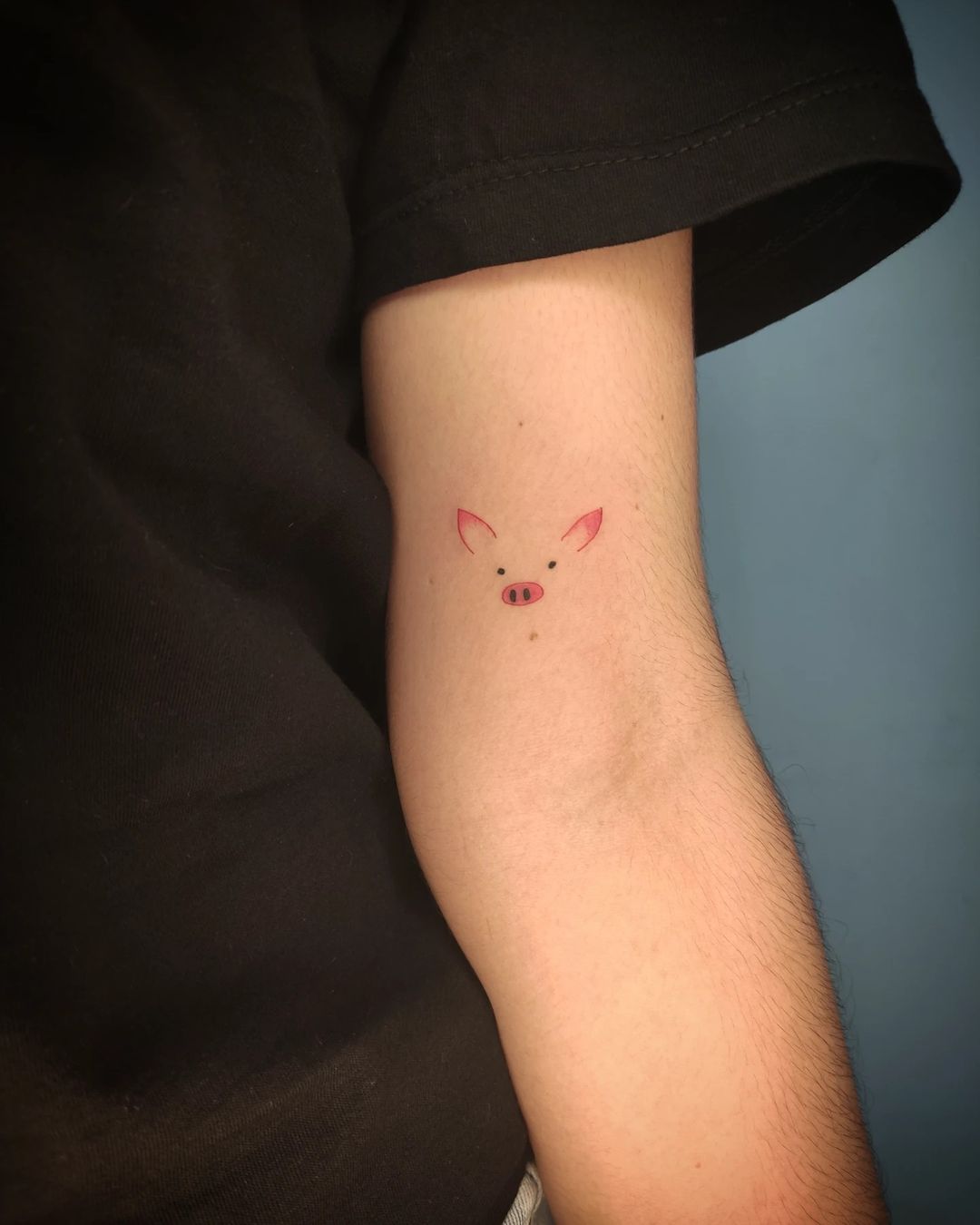 Nice Minimalist Pig Tattoo