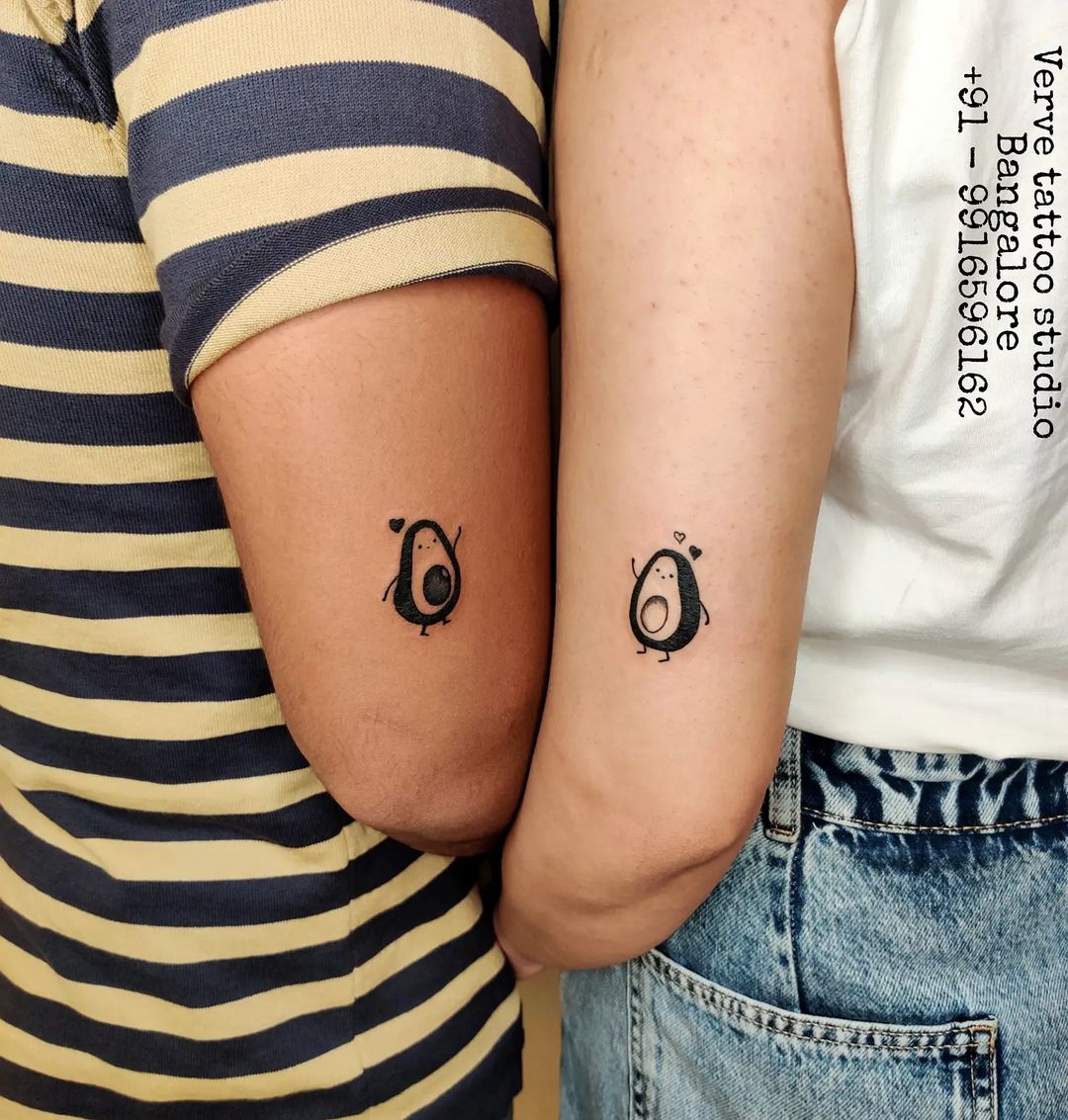 Avocado Couple Tattoos For Healthy Nuts