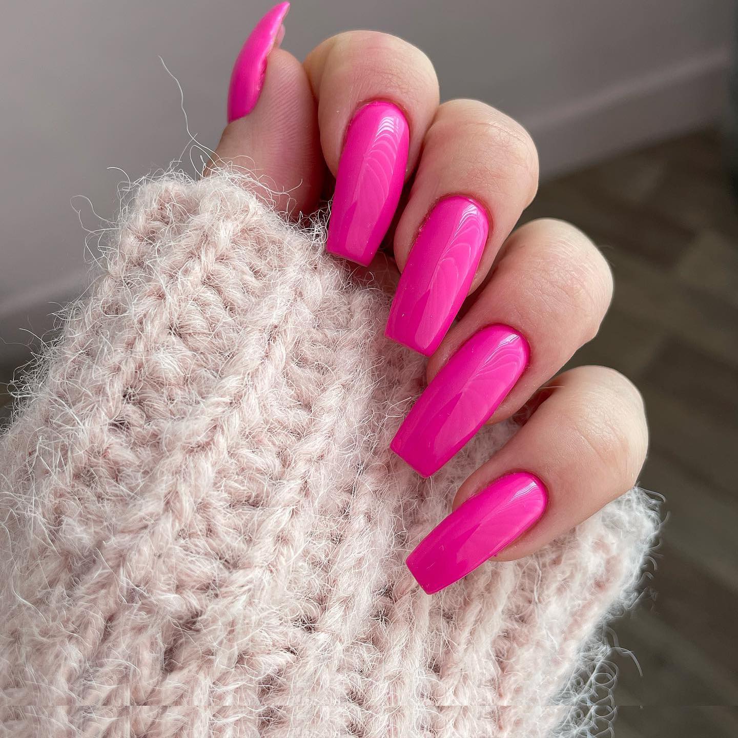 Plain Pink Summer Nails