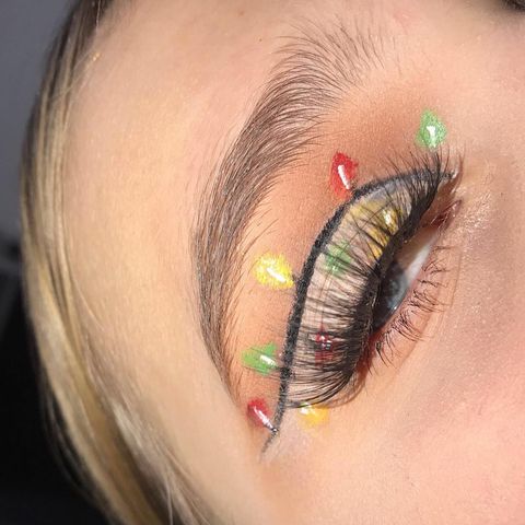 Interesting Christmas Lights Eye Makeup