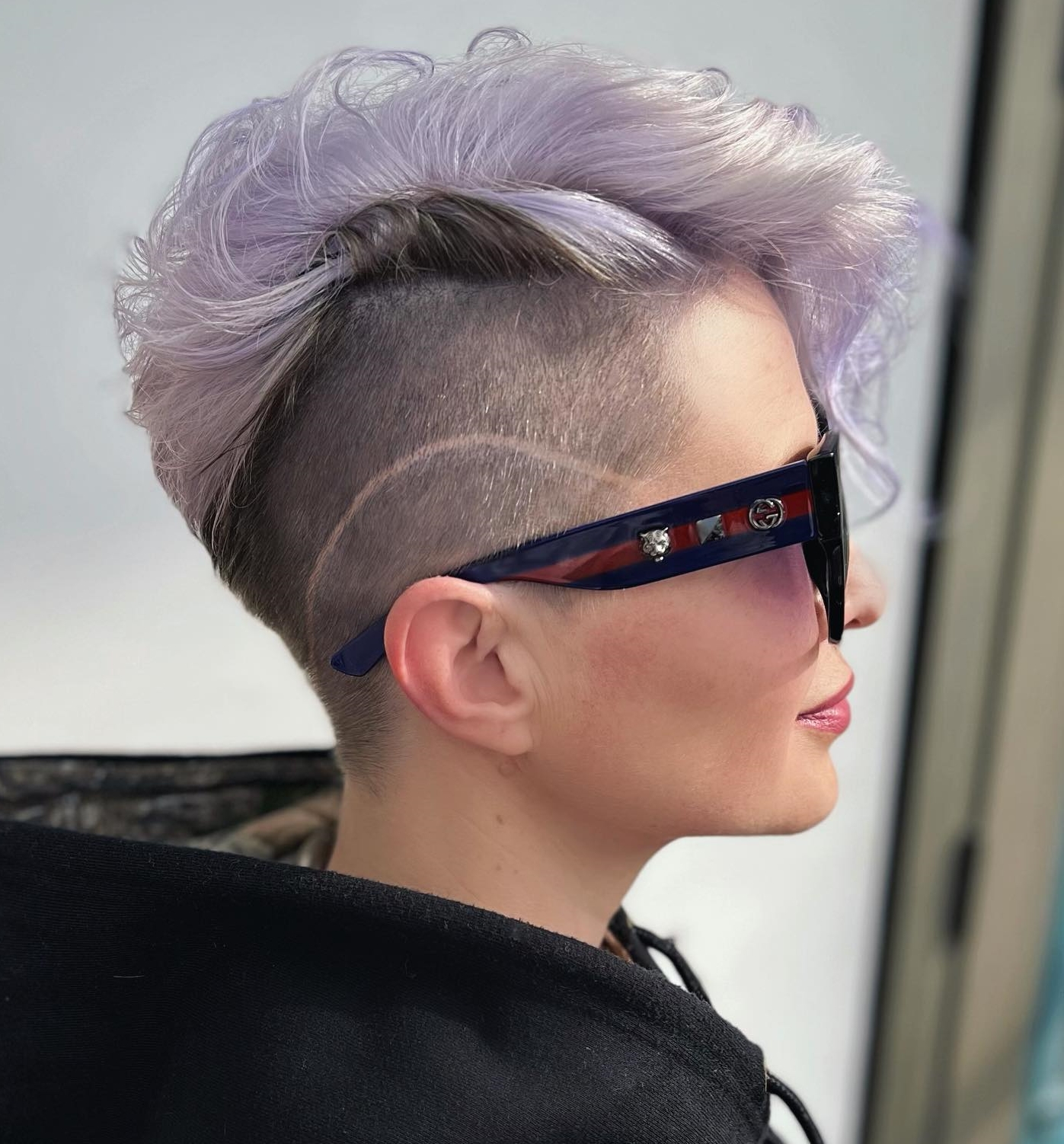 Edgy Undercut Purple Hair