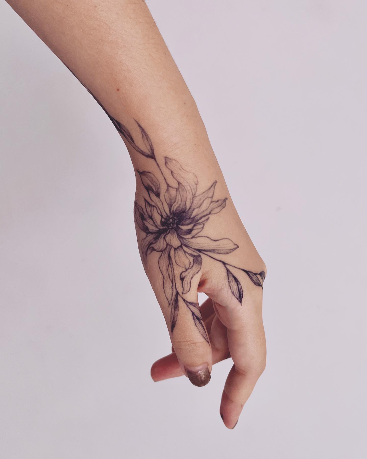 Floral Temporary Tatto on Wrist