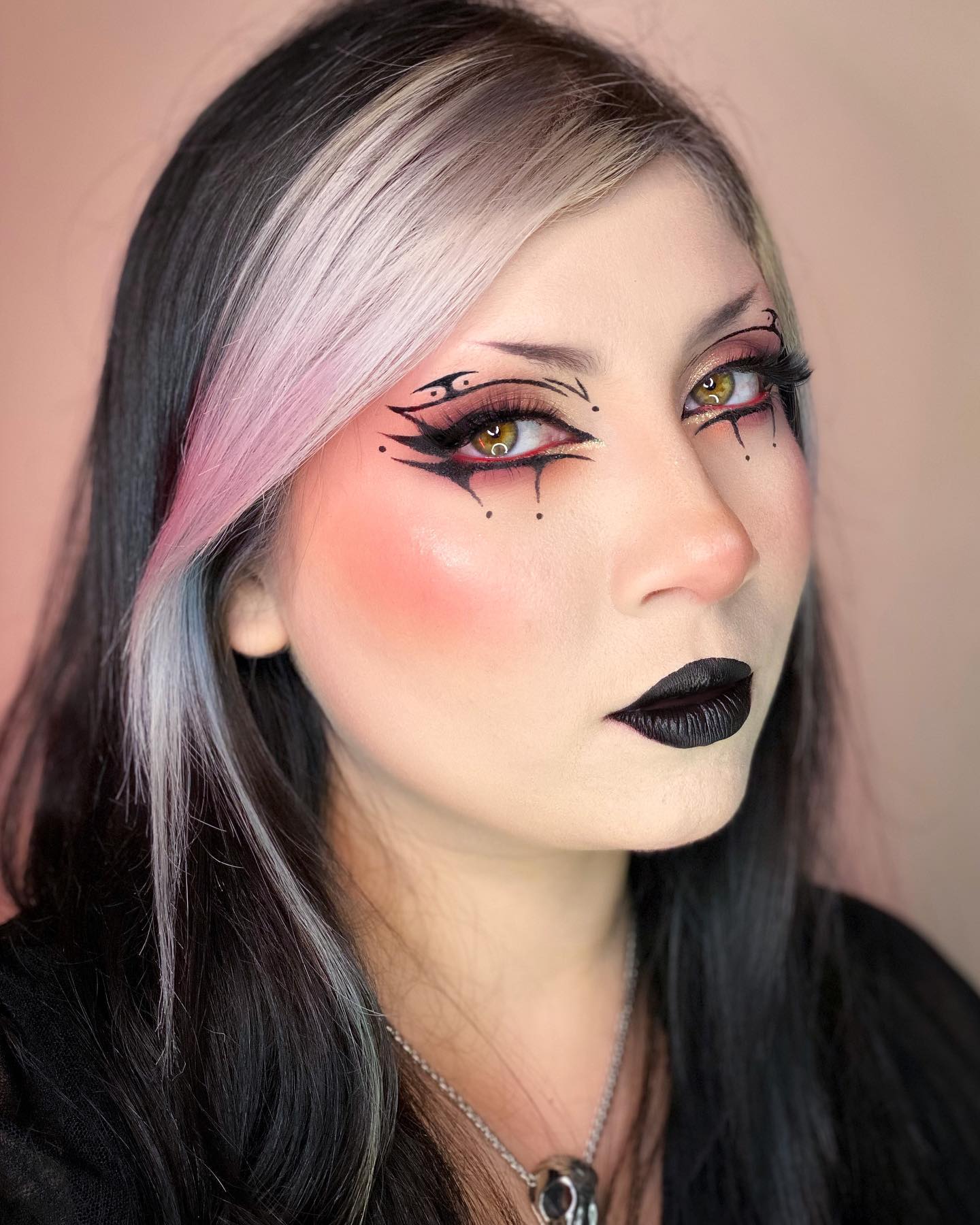 Graphic Makeup with Dark Lipstick