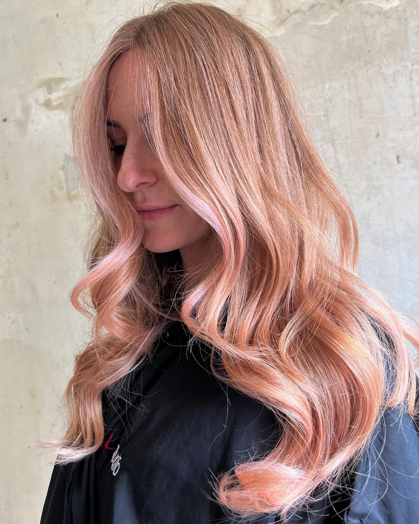 Long Rose Gold and Strawberry Blonde Hair