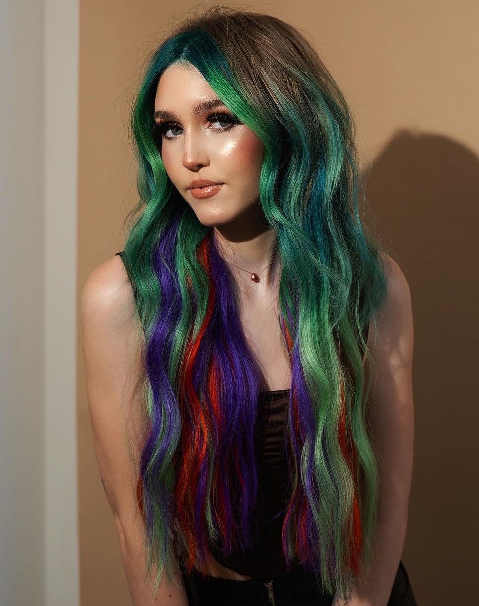 Multi-Colored Long Galaxy Hair
