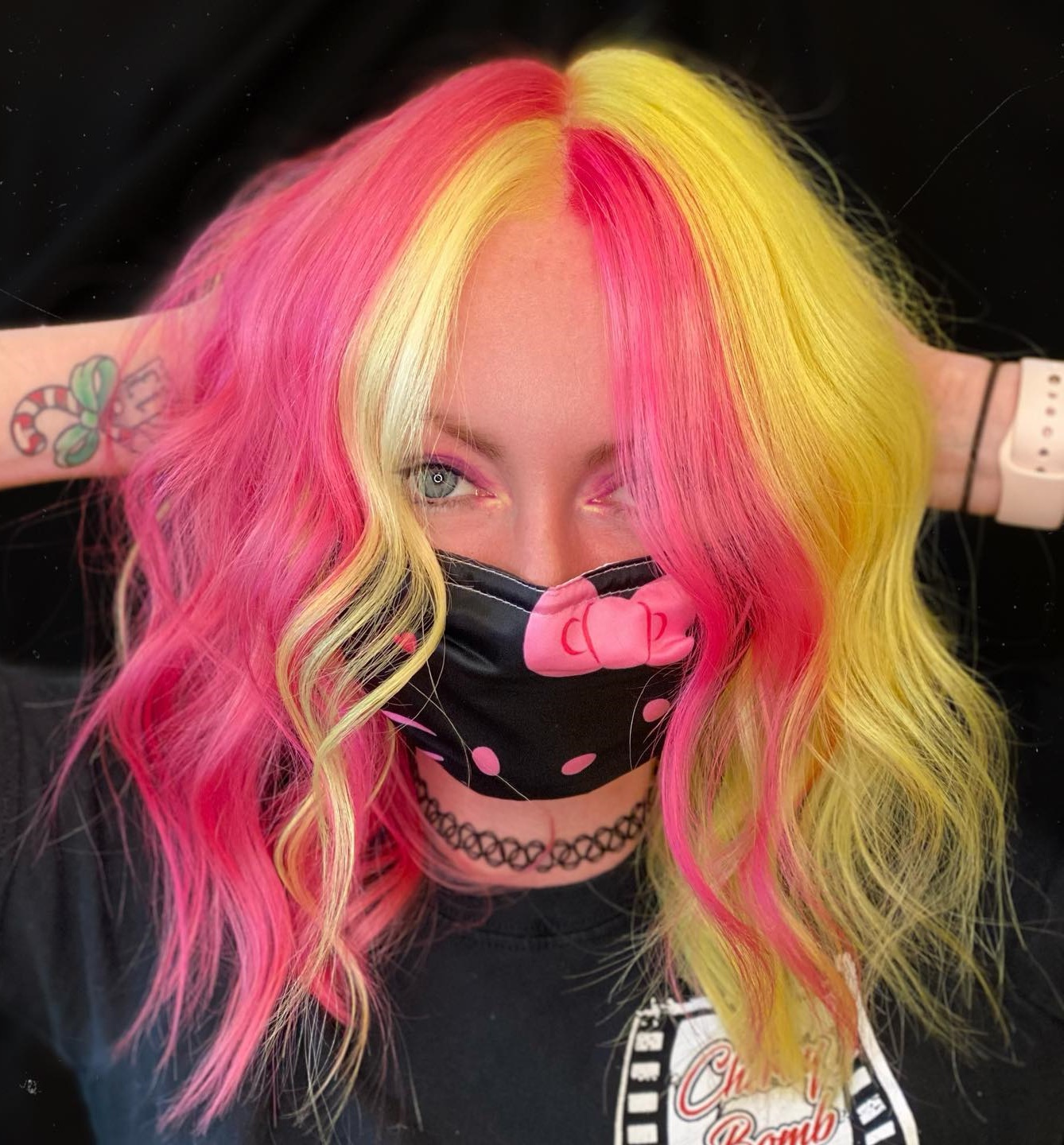 Pink and Yellow Hair Combo