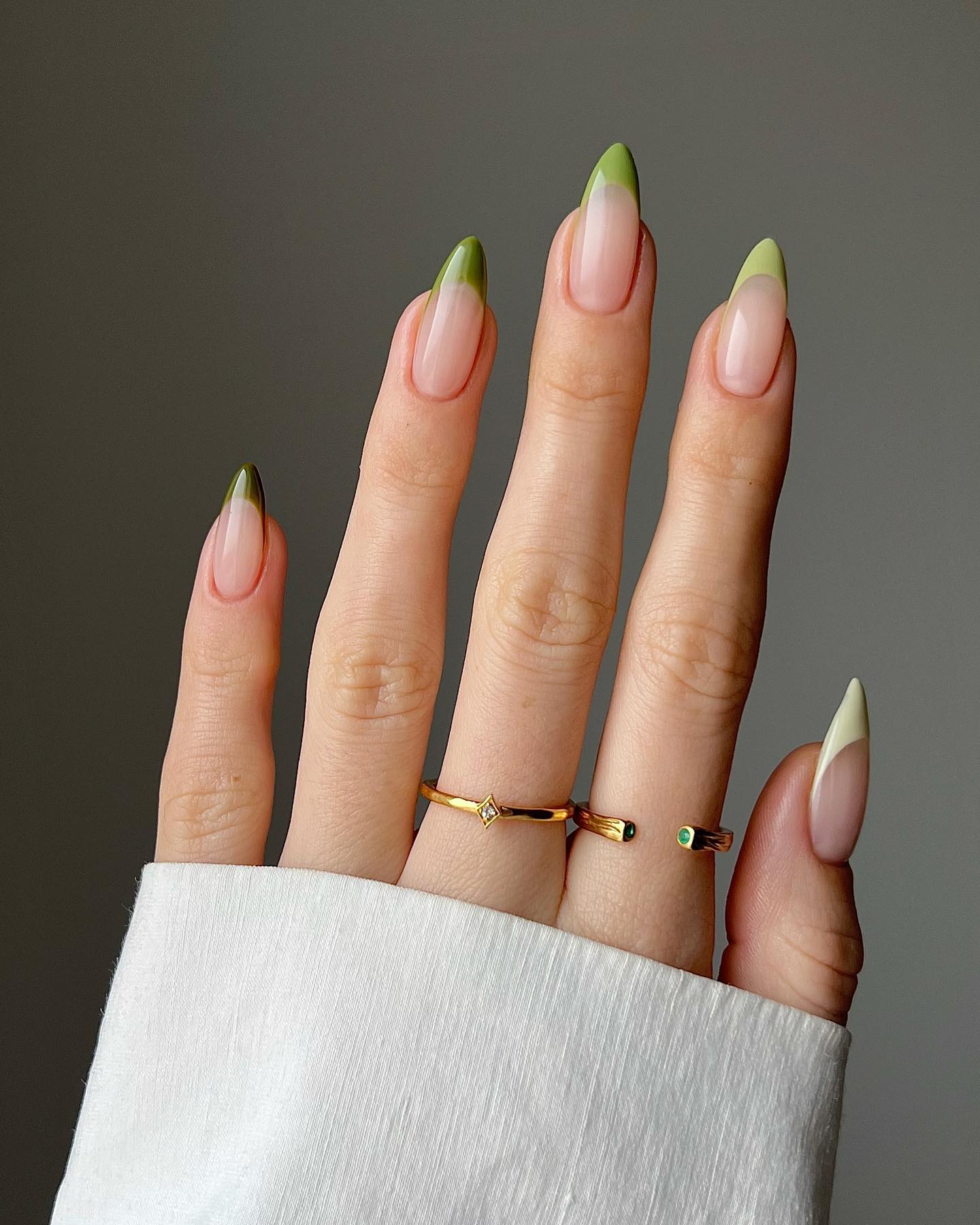 Stiletto Olive Green Nail Tips