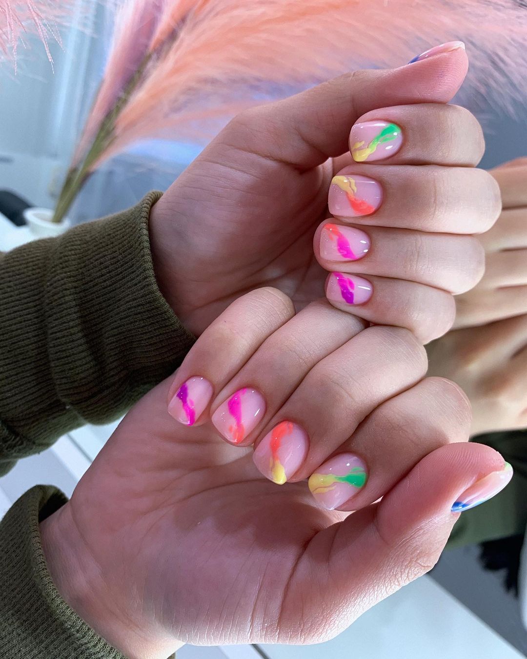 Playful multicolored nails