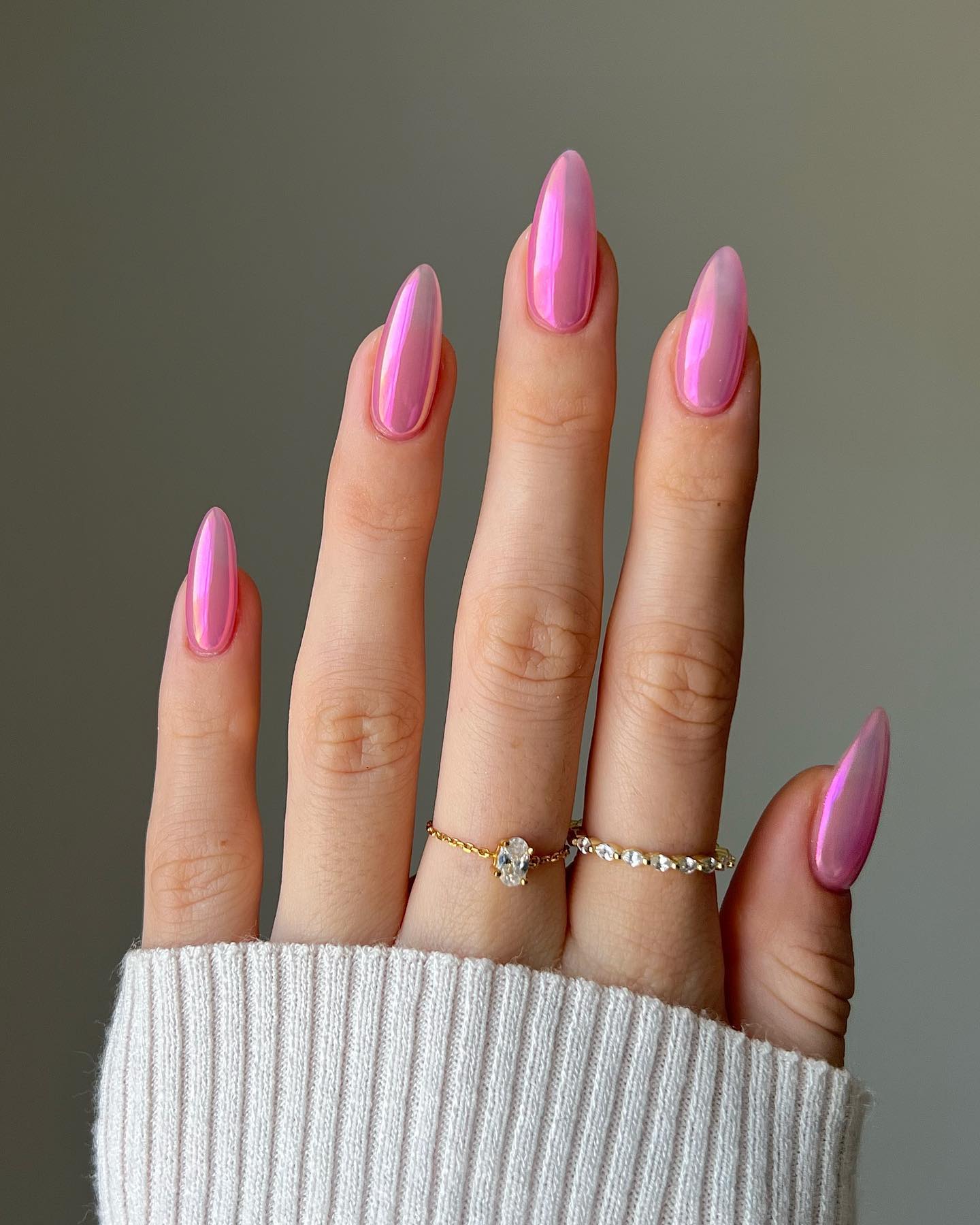 Light Pink Chrome Nails