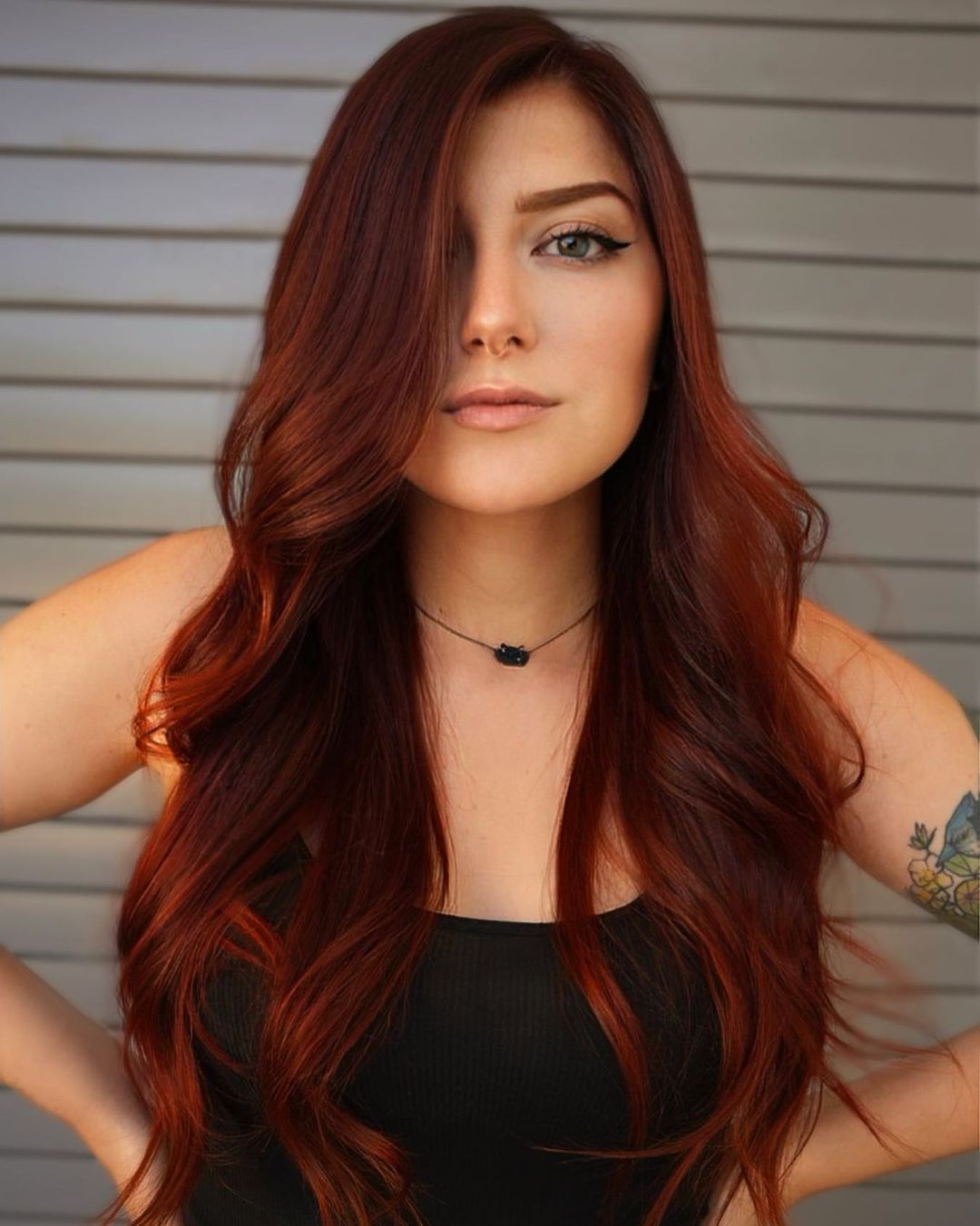 Dark Orange Straight Hair