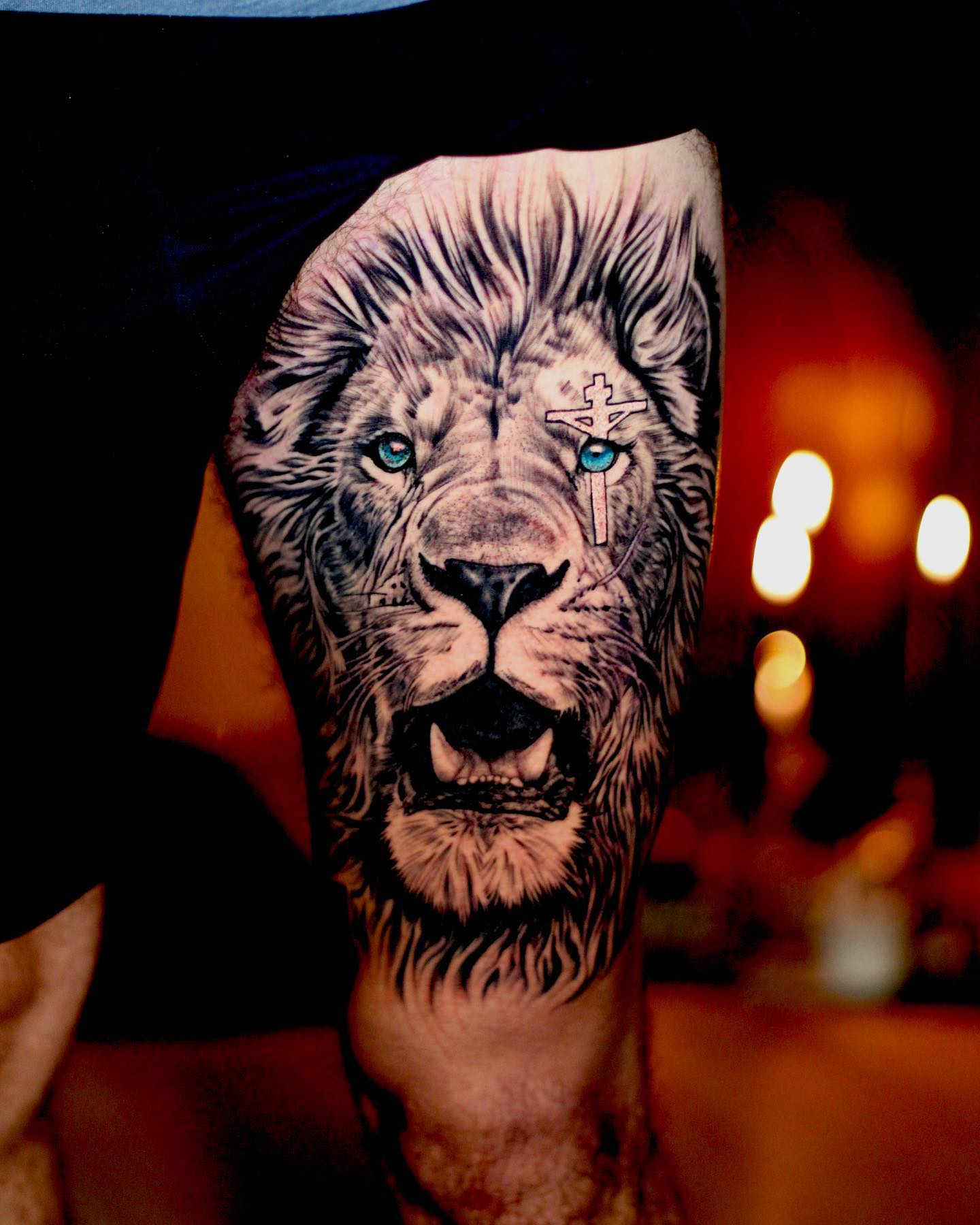 Lion of Judah Tattoo on Thigh