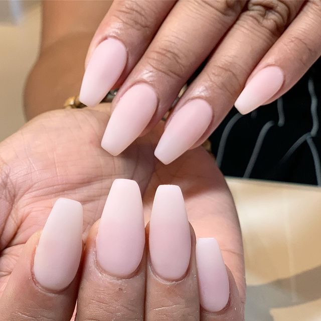 Nude matte nail design for a modern and chic twist