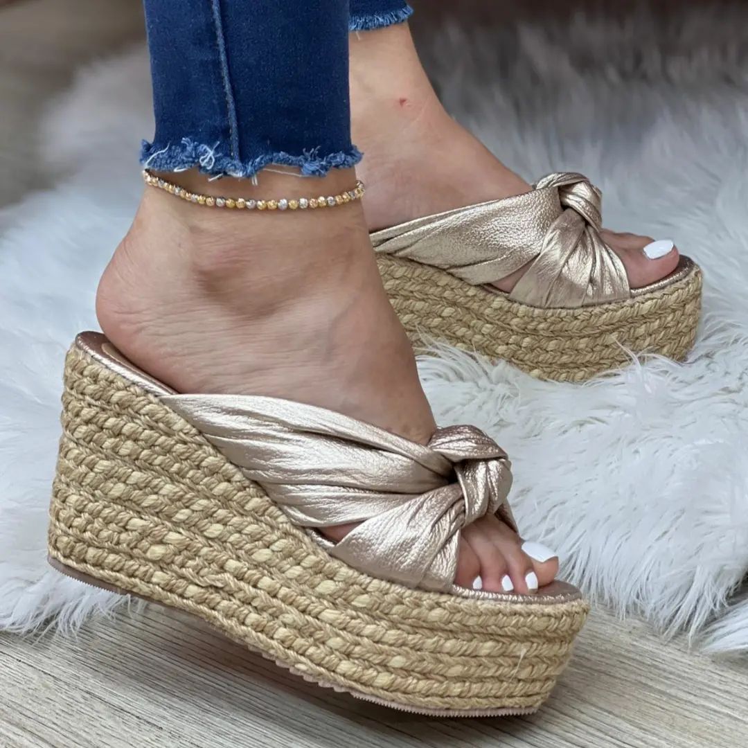 Silver Wedge Platform Sandals