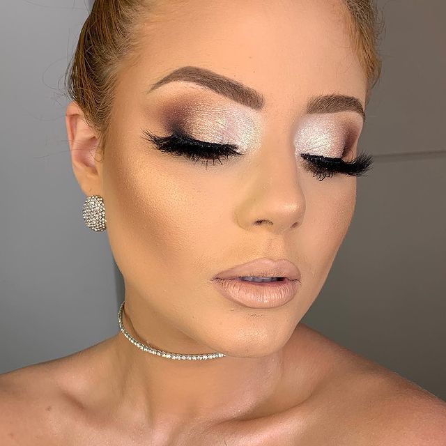 silver prom makeup look
