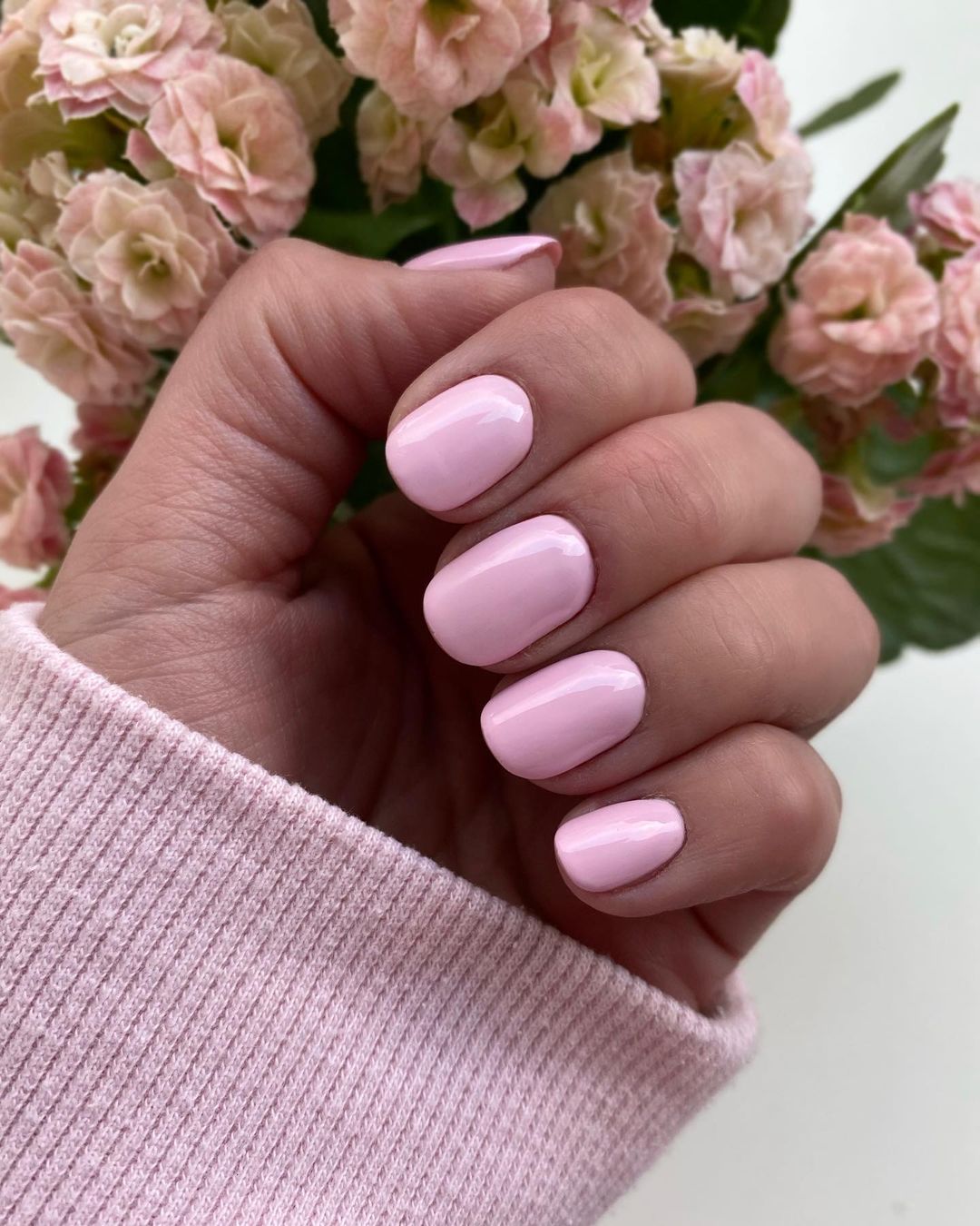 Short Baby Pink Nails