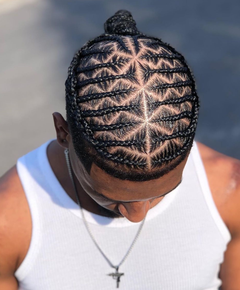 Stitch Braids for Men on Short Black Hair