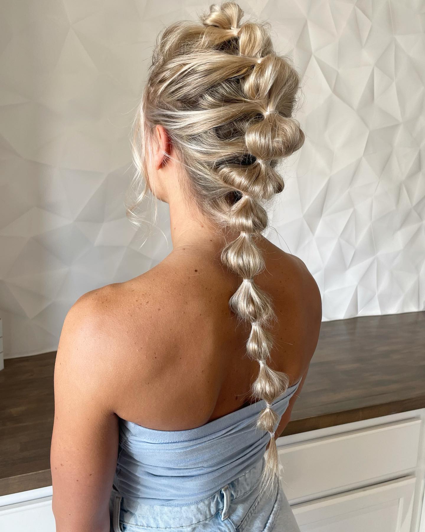 French Bubble Braids on Thin Blonde Hair